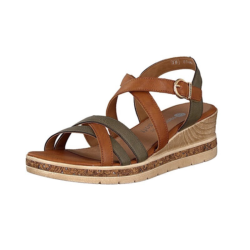 Sandalias Cunha Rieker D3050-54 Para Mulher - Verdes